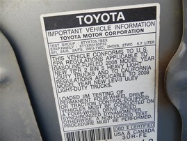 2008 Toyota Tundra SR5 Silver Extended Cab 5.7L AT 4WD #Z24727